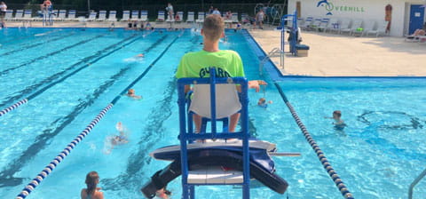 Anthony in his lifeguard chair.